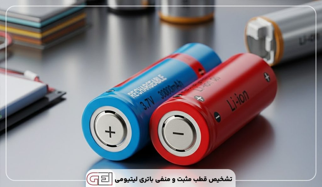 تشخیص قطب مثبت و منفی باتری لیتیومی