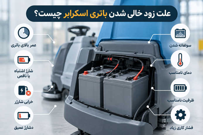 علت زود خالی شدن باتری اسکرابر